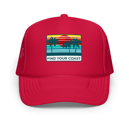 Find Your Coast® Sunset Palm Foam Trucker Hats