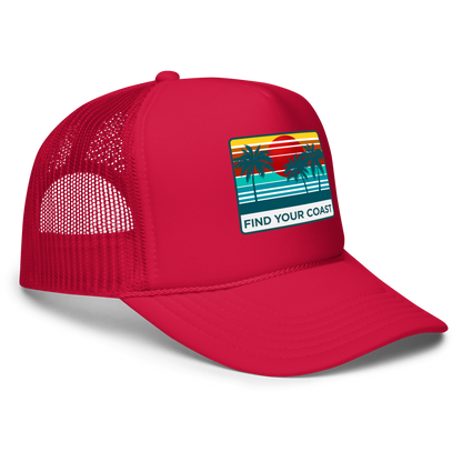 Find Your Coast® Sunset Palm Foam Trucker Hats