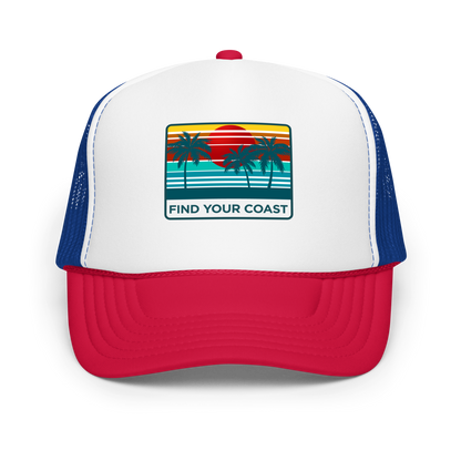 Find Your Coast® Sunset Palm Foam Trucker Hats