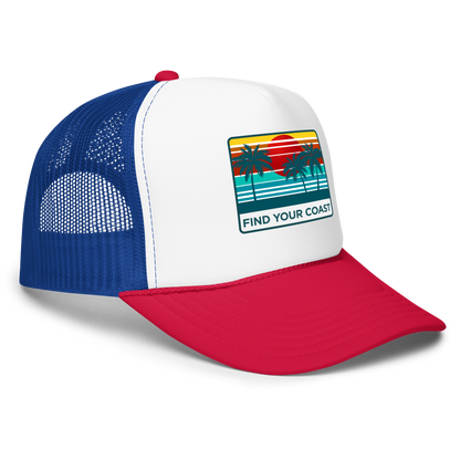 Find Your Coast® Sunset Palm Foam Trucker Hats