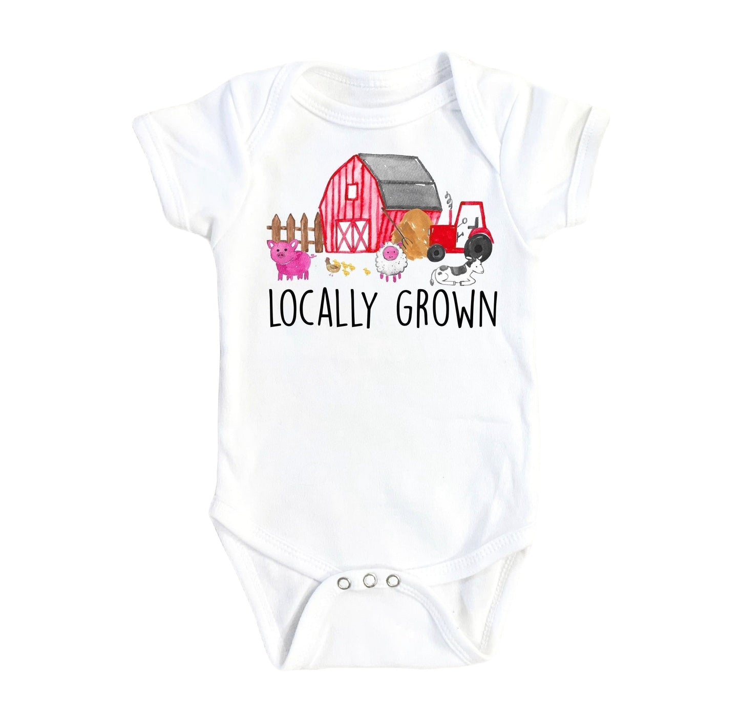 Farm Locally Grown - Baby Boy Girl Clothes Infant Bodysuit Funny Cute Newborn