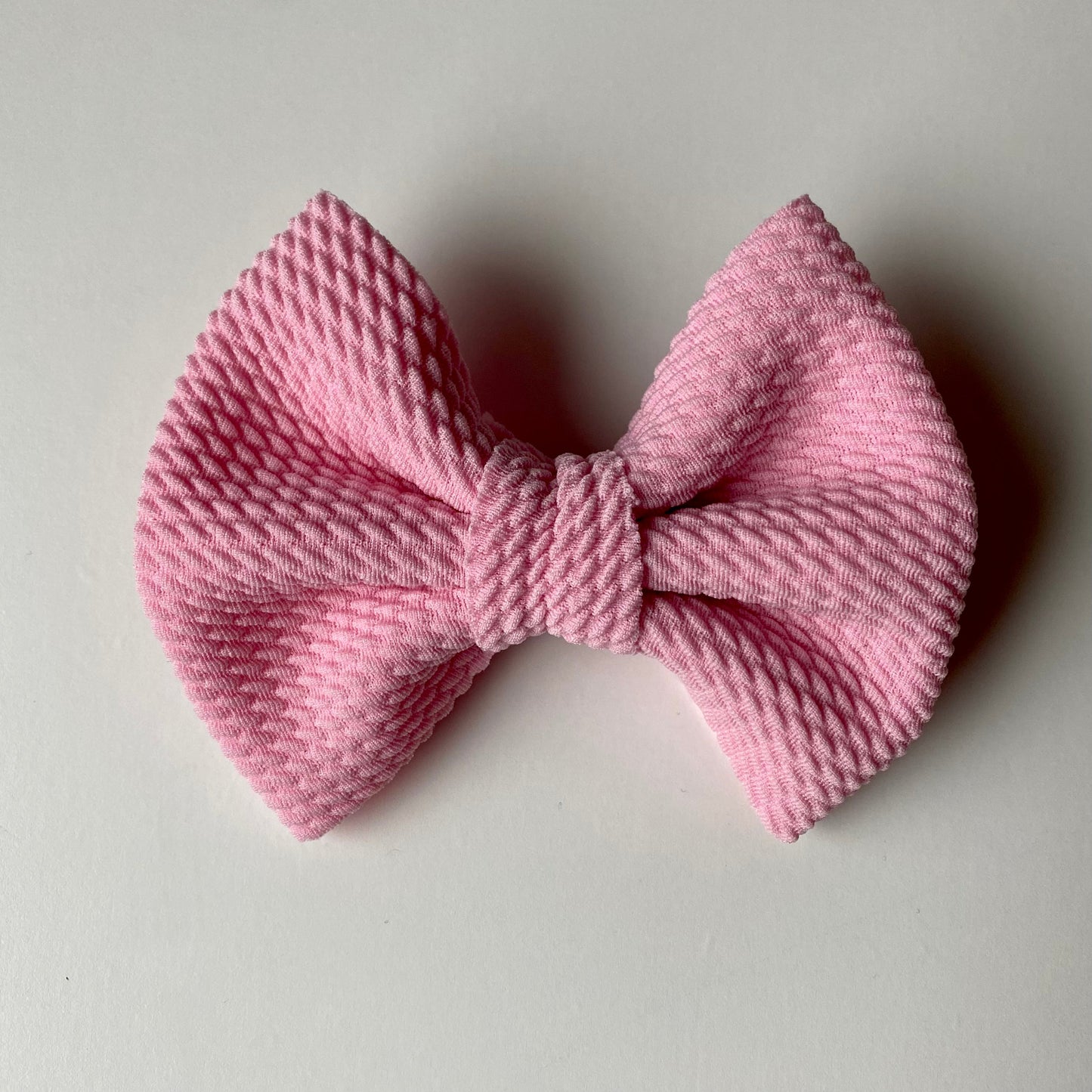 4in Solid Hair Bow With Clip - Pink