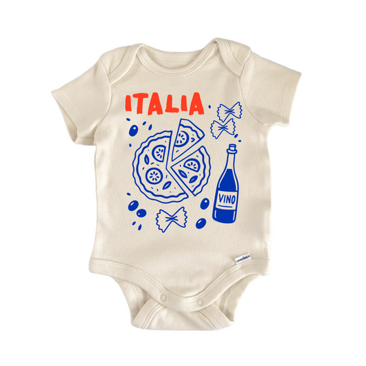 Italian Italy Pizza Wine Pasta - Baby Bodysuit
