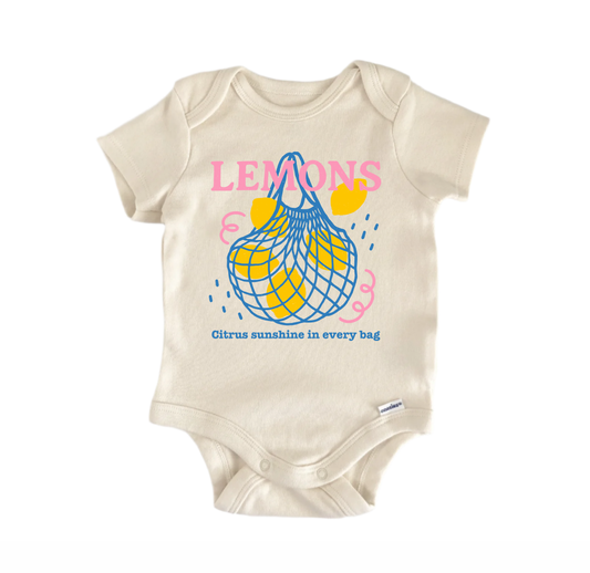 Lemons Fruit Retro - Baby Bodysuit