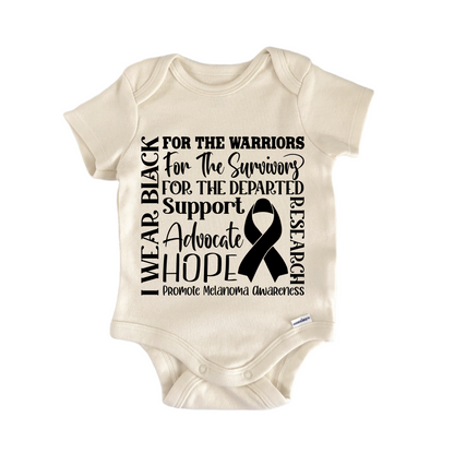 Melanoma Awareness Black Ribbon - Baby Bodysuit