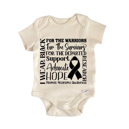 Melanoma Awareness Black Ribbon - Baby Bodysuit