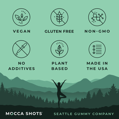 Mocca Shots Energy Gummies with Caffeine | 12-Pack - Mint Chocolate