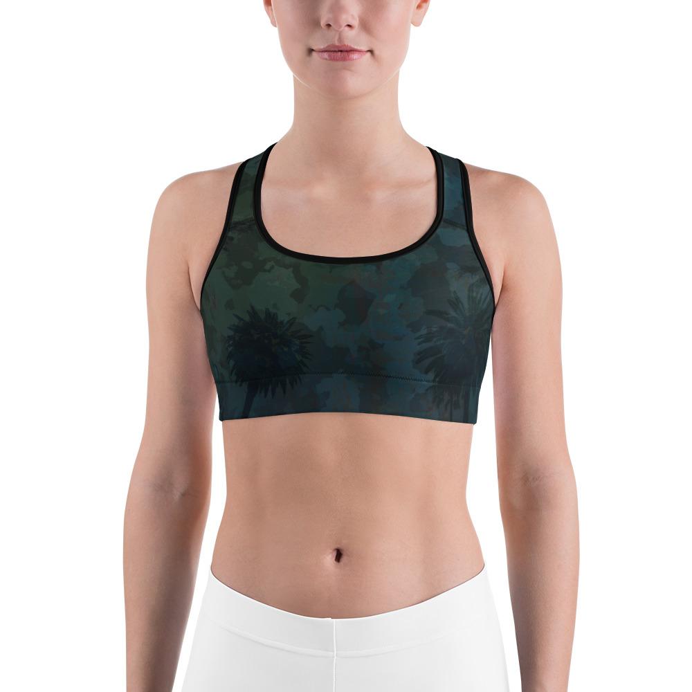 Women's Moisture Wicking O.U.R. Outdoors Sports Bra (White & Black Piping)