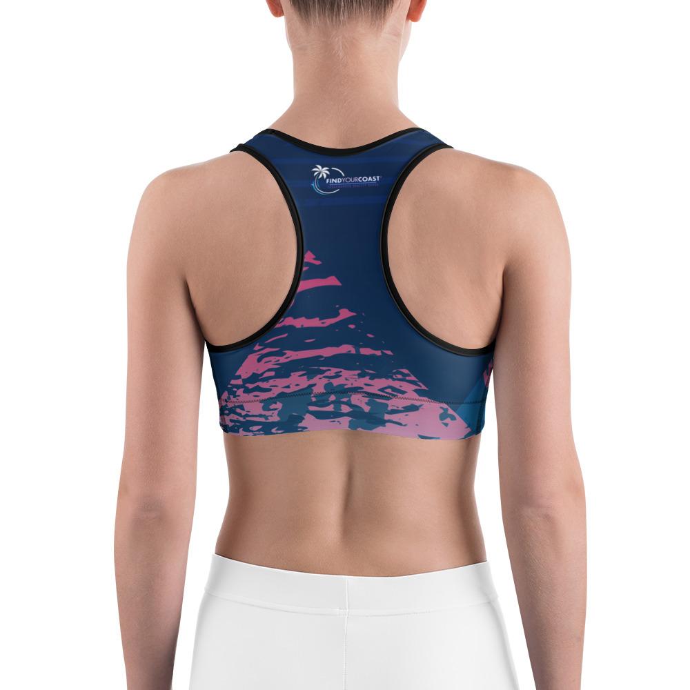 Women's Moisture Wicking Madeleine Sports Bra (White & Black Piping)