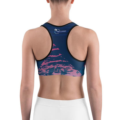 Women's Moisture Wicking Madeleine Sports Bra (White & Black Piping)