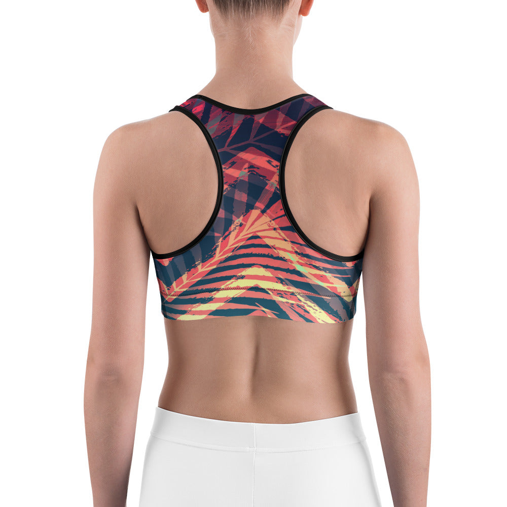 Moisture Wicking Olivia Sports Bra (White & Black Piping)