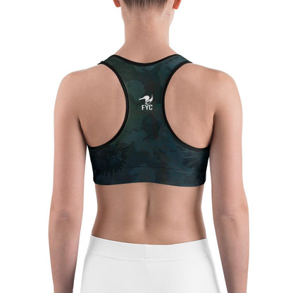 Women's Moisture Wicking O.U.R. Outdoors Sports Bra (White & Black Piping)