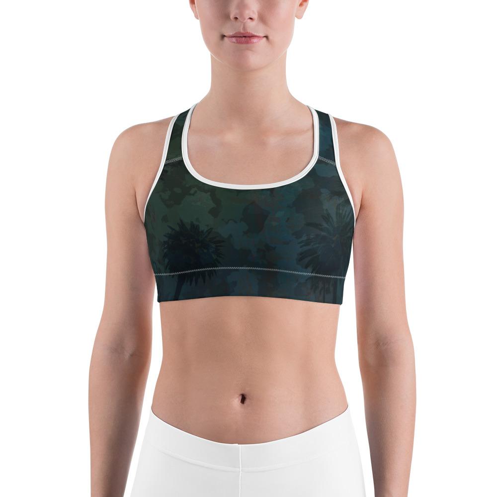 Women's Moisture Wicking O.U.R. Outdoors Sports Bra (White & Black Piping)