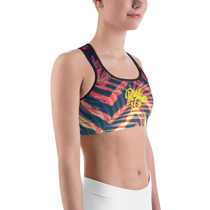 Moisture Wicking Olivia Sports Bra (White & Black Piping)