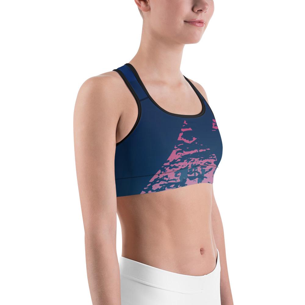 Women's Moisture Wicking Madeleine Sports Bra (White & Black Piping)