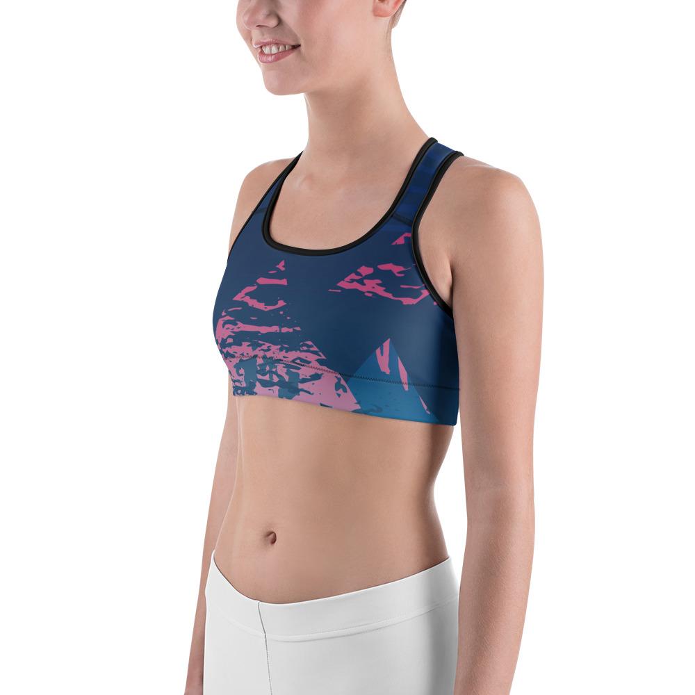 Women's Moisture Wicking Madeleine Sports Bra (White & Black Piping)