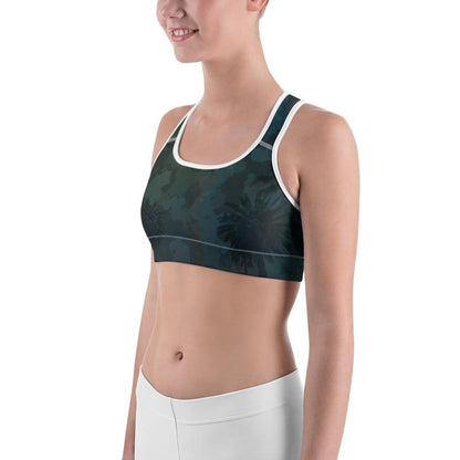Women's Moisture Wicking O.U.R. Outdoors Sports Bra (White & Black Piping)