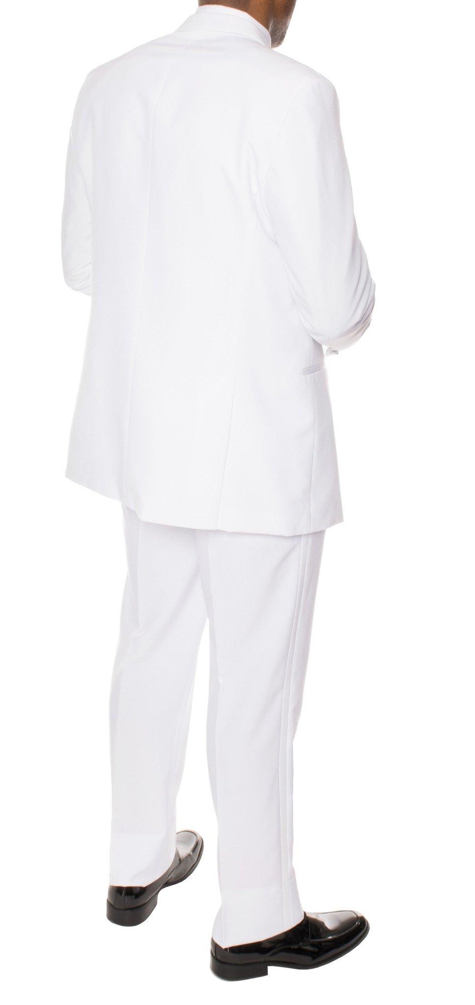 Paul Lorenzo Mens White Slim Fit 2 Piece Tuxedo