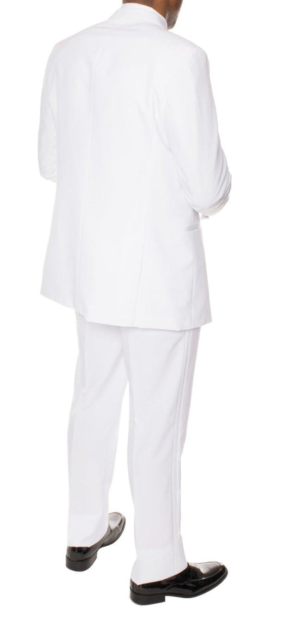 Paul Lorenzo Mens White Slim Fit 2 Piece Tuxedo