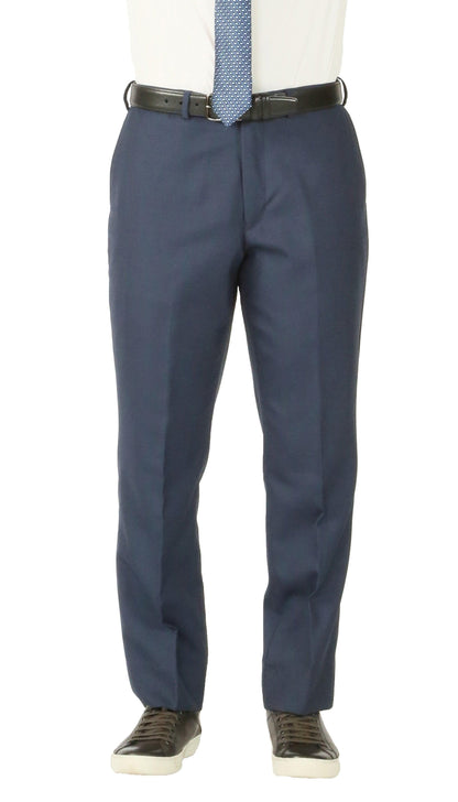 Rod Premium Blue Wool 2 Piece Suit Stain Resistant Traveler Suit - W 2 Pairs of Pants