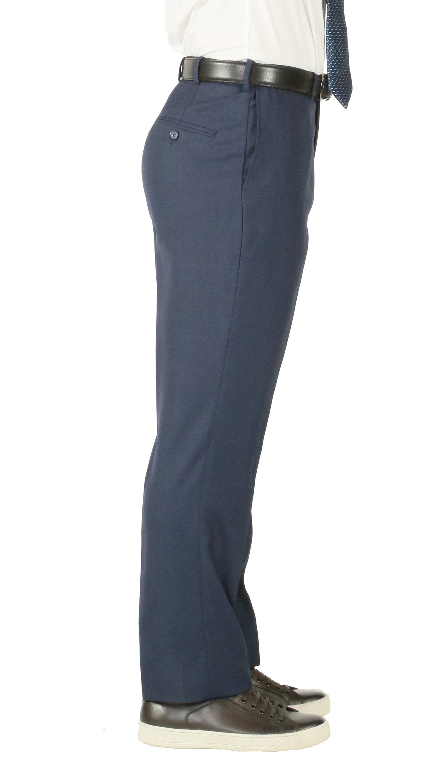 Rod Premium Blue Wool 2 Piece Suit Stain Resistant Traveler Suit - W 2 Pairs of Pants