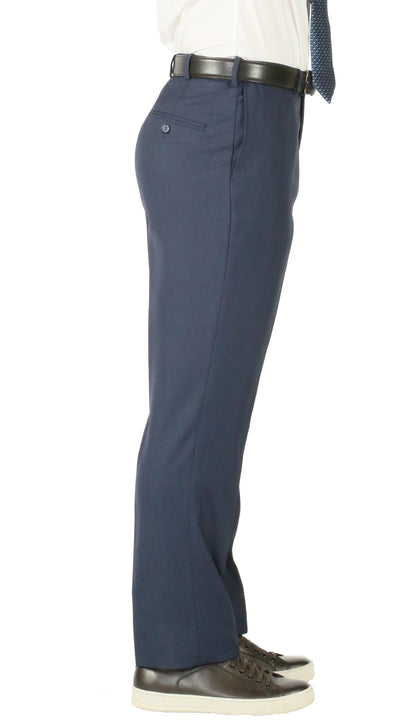 Rod Premium Blue Wool 2 Piece Suit Stain Resistant Traveler Suit - W 2 Pairs of Pants