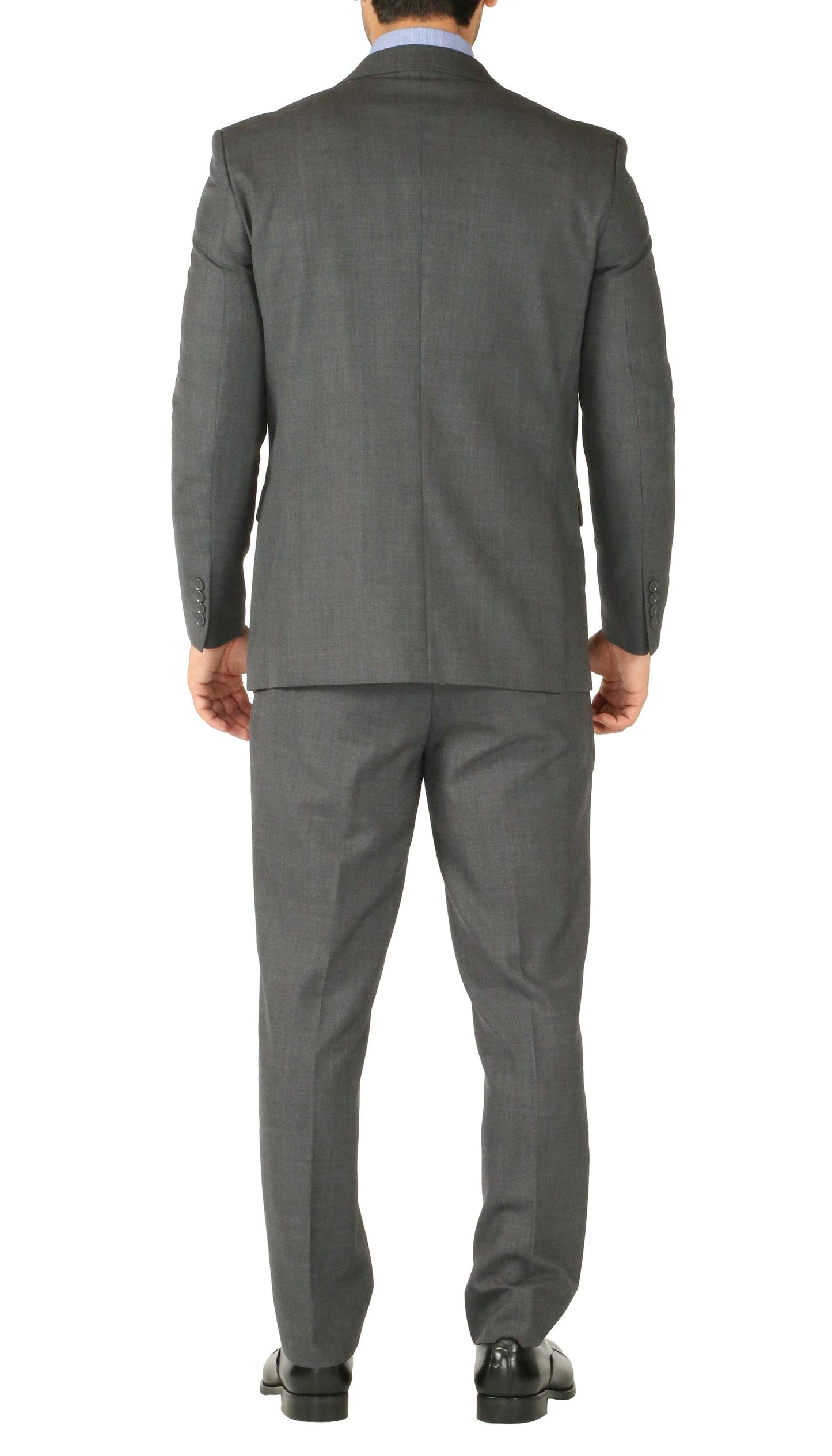 Rod Premium Grey Wool 2pc Stain Resistant Traveler Suit - W 2 Pairs of Pants