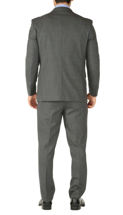 Rod Premium Grey Wool 2pc Stain Resistant Traveler Suit - W 2 Pairs of Pants