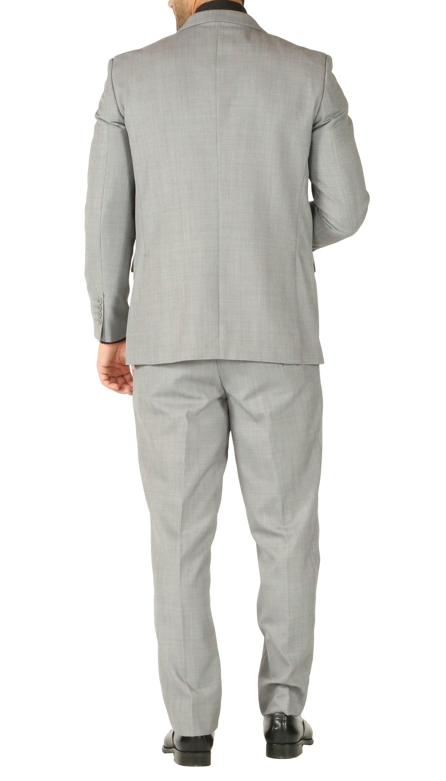 Rod Premium Light Grey Wool 2 Piece Suit Stain Resistant Traveler Suit - W 2 Pairs of Pants