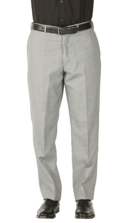 Rod Premium Light Grey Wool 2 Piece Suit Stain Resistant Traveler Suit - W 2 Pairs of Pants
