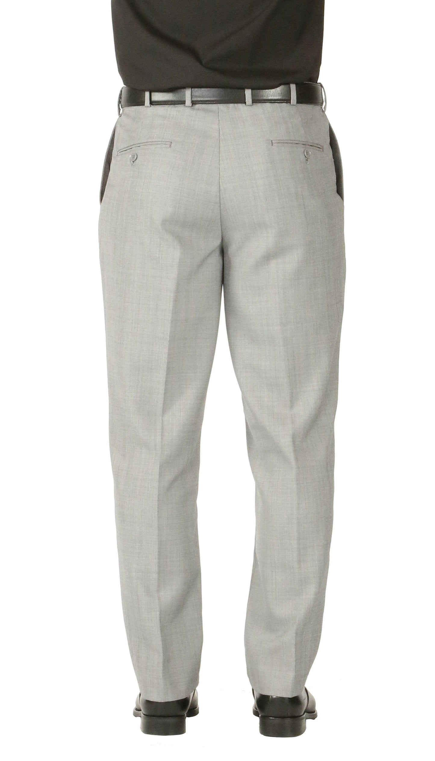 Rod Premium Light Grey Wool 2 Piece Suit Stain Resistant Traveler Suit - W 2 Pairs of Pants