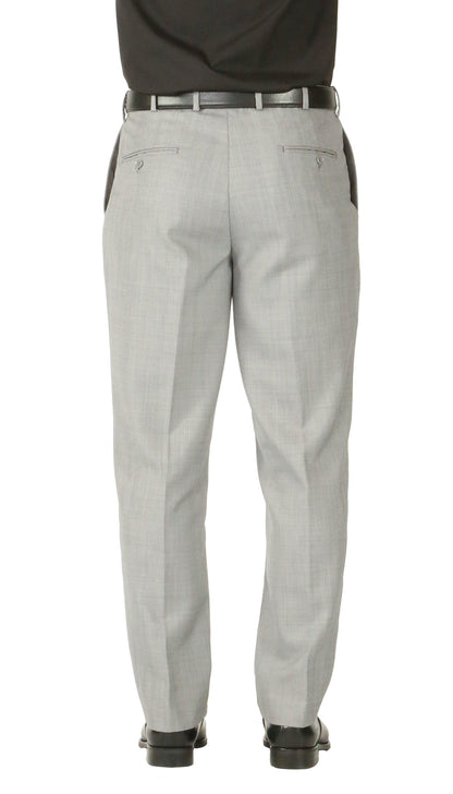 Rod Premium Light Grey Wool 2 Piece Suit Stain Resistant Traveler Suit - W 2 Pairs of Pants