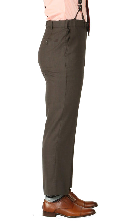 Rod Premium Taupe Wool 2pc Stain Resistant Traveler Suit - W 2 Pairs of Pants