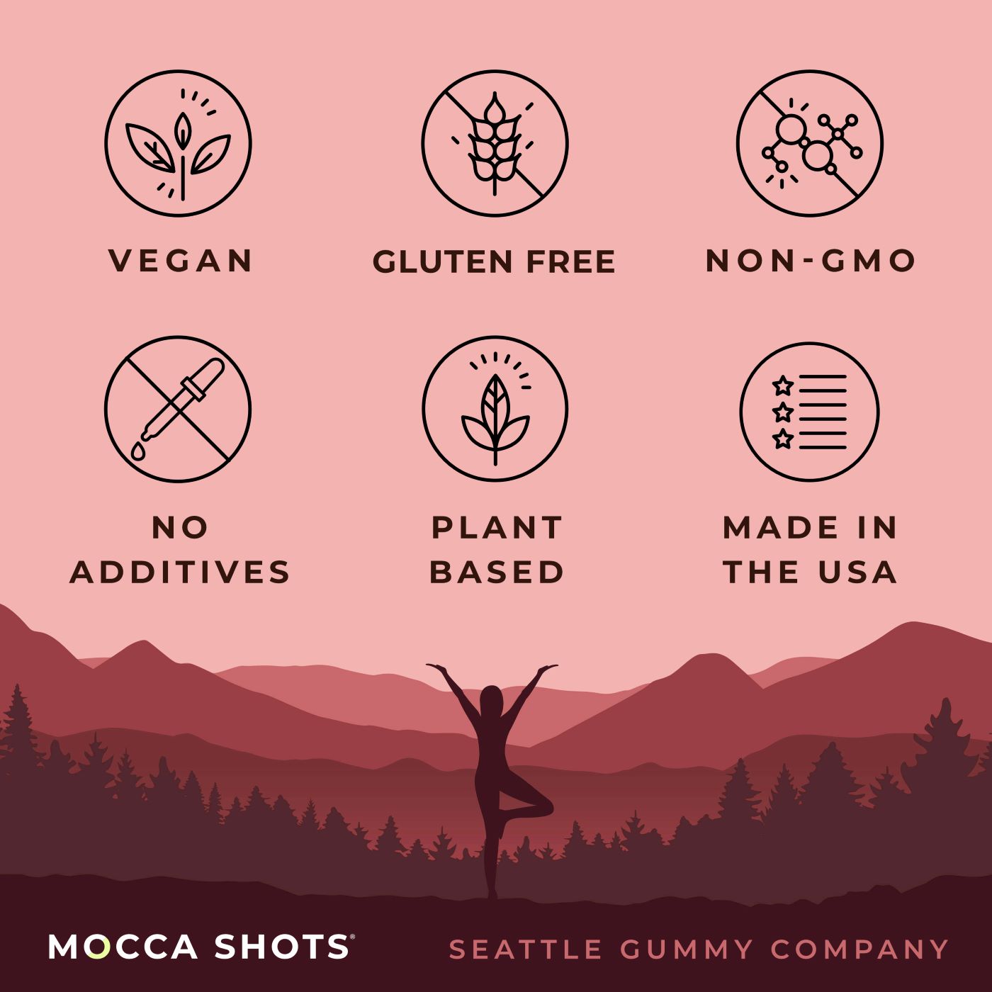 Sugar Free Mocca Shots Energy Gummies with Caffeine | 12-Pack - Dark Chocolate Strawberry
