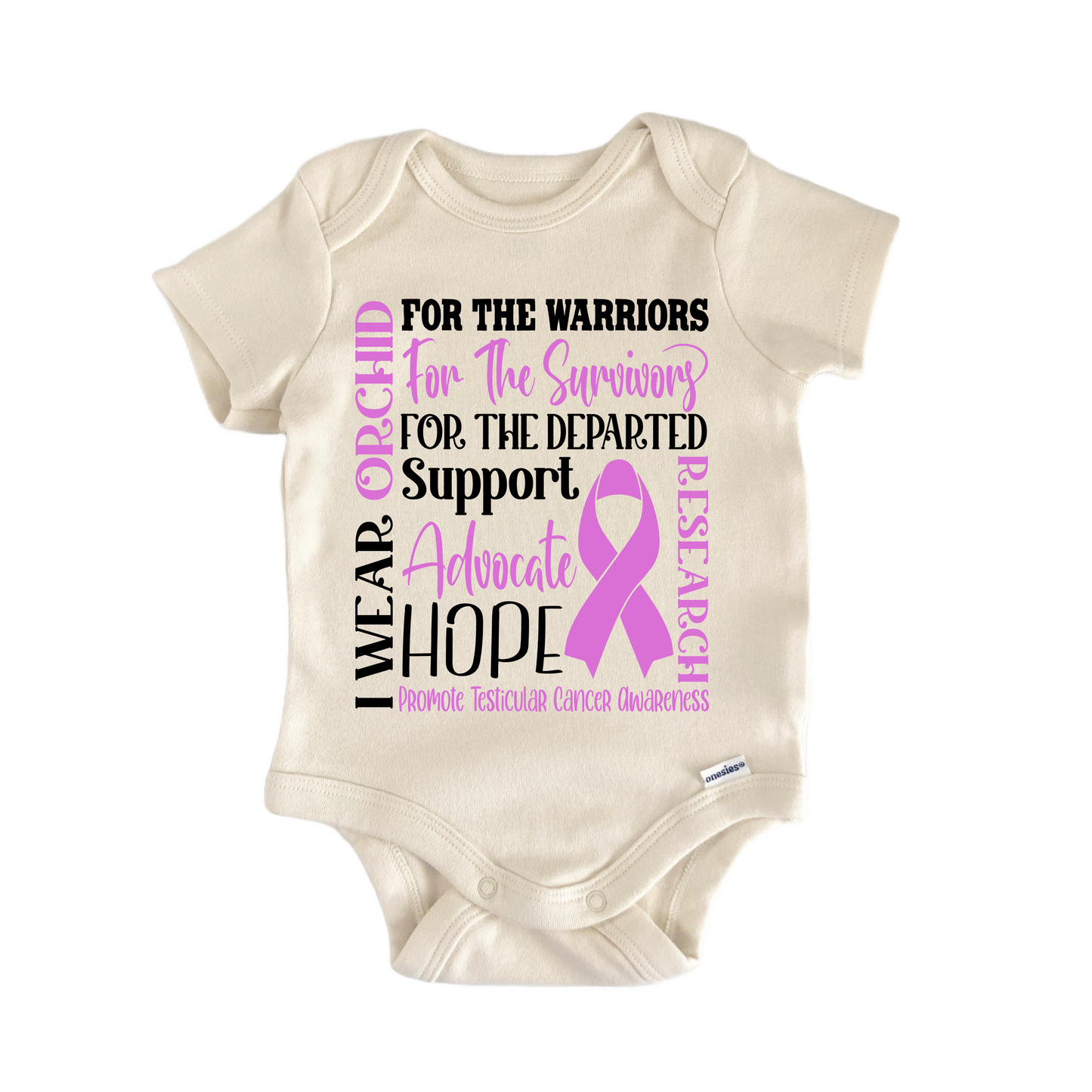 Testicular Cancer Awareness Orchid Ribbon - Baby Bodysuit